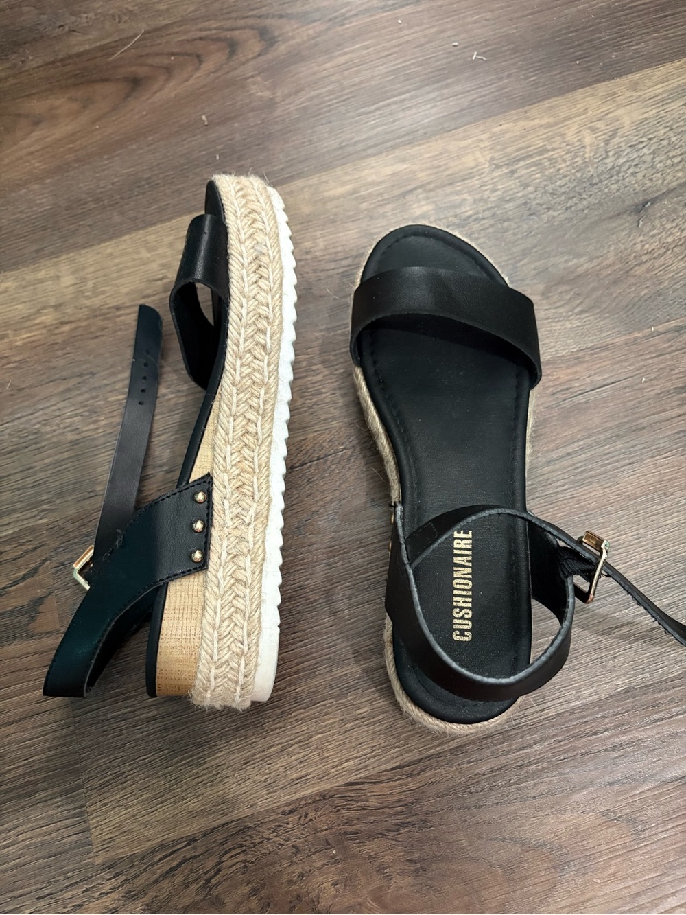 Black Espadrille Platform Sandals with Ankle Strap